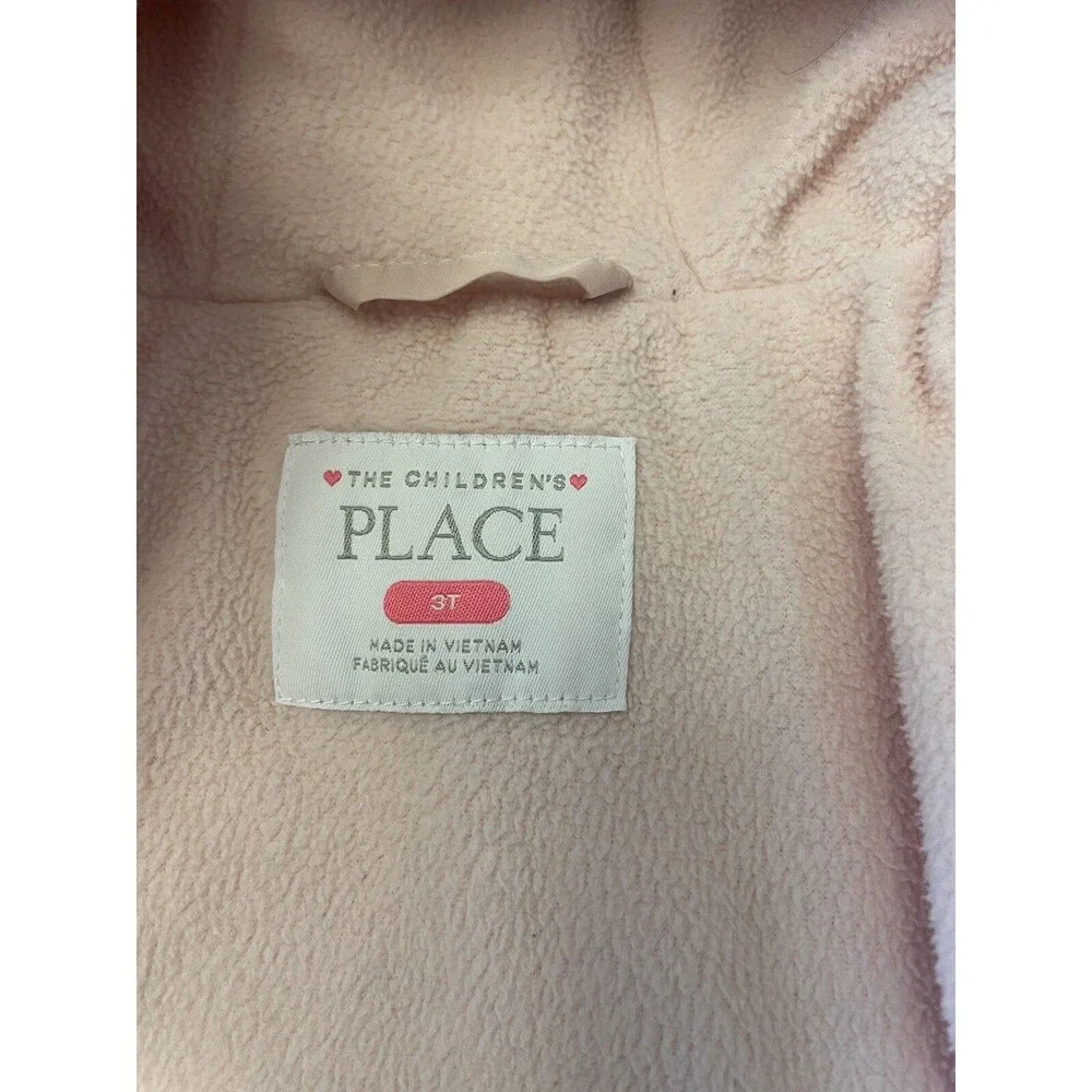 The Children’s Place Girls Pink Bear Puffer Jacket Size 3T Toddler